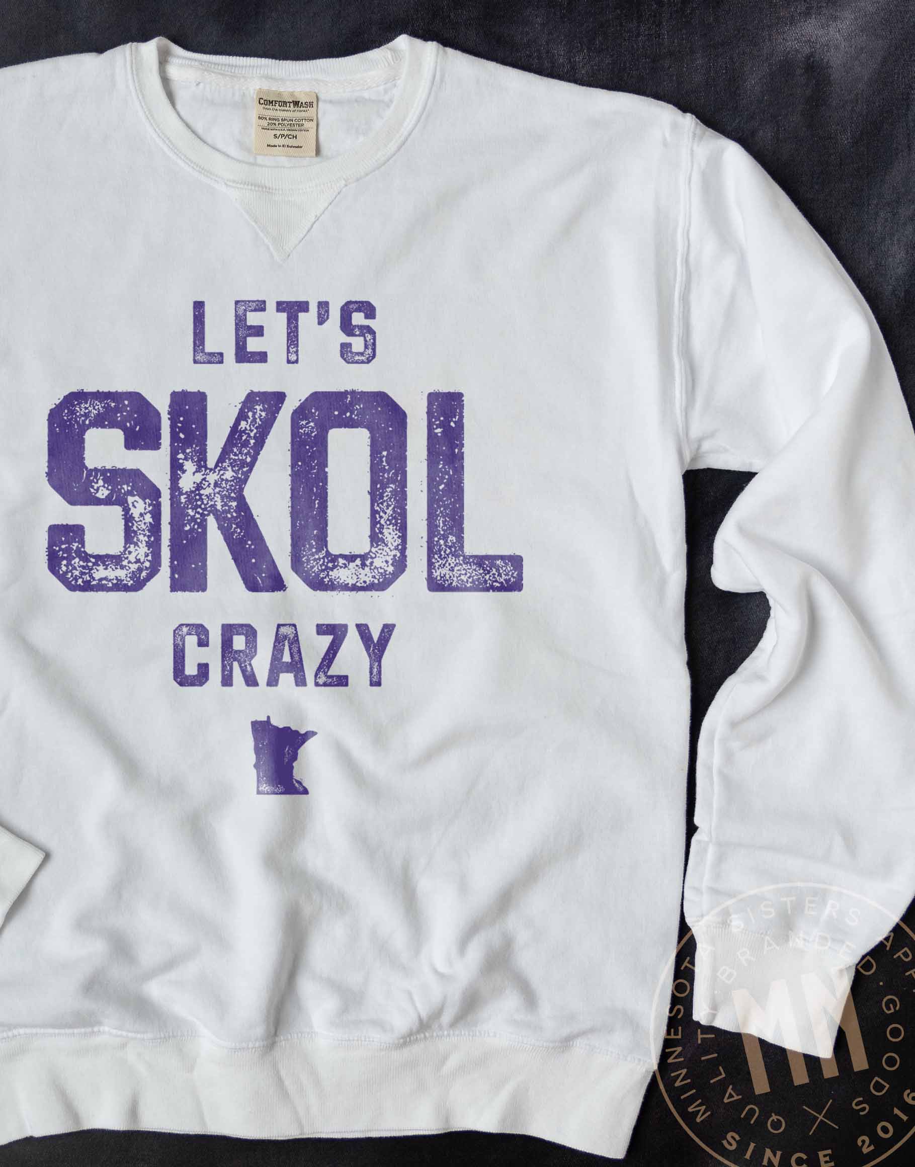 Let's SKOL Crazy Crewneck Sweatshirt - Minnesota Fan Gear