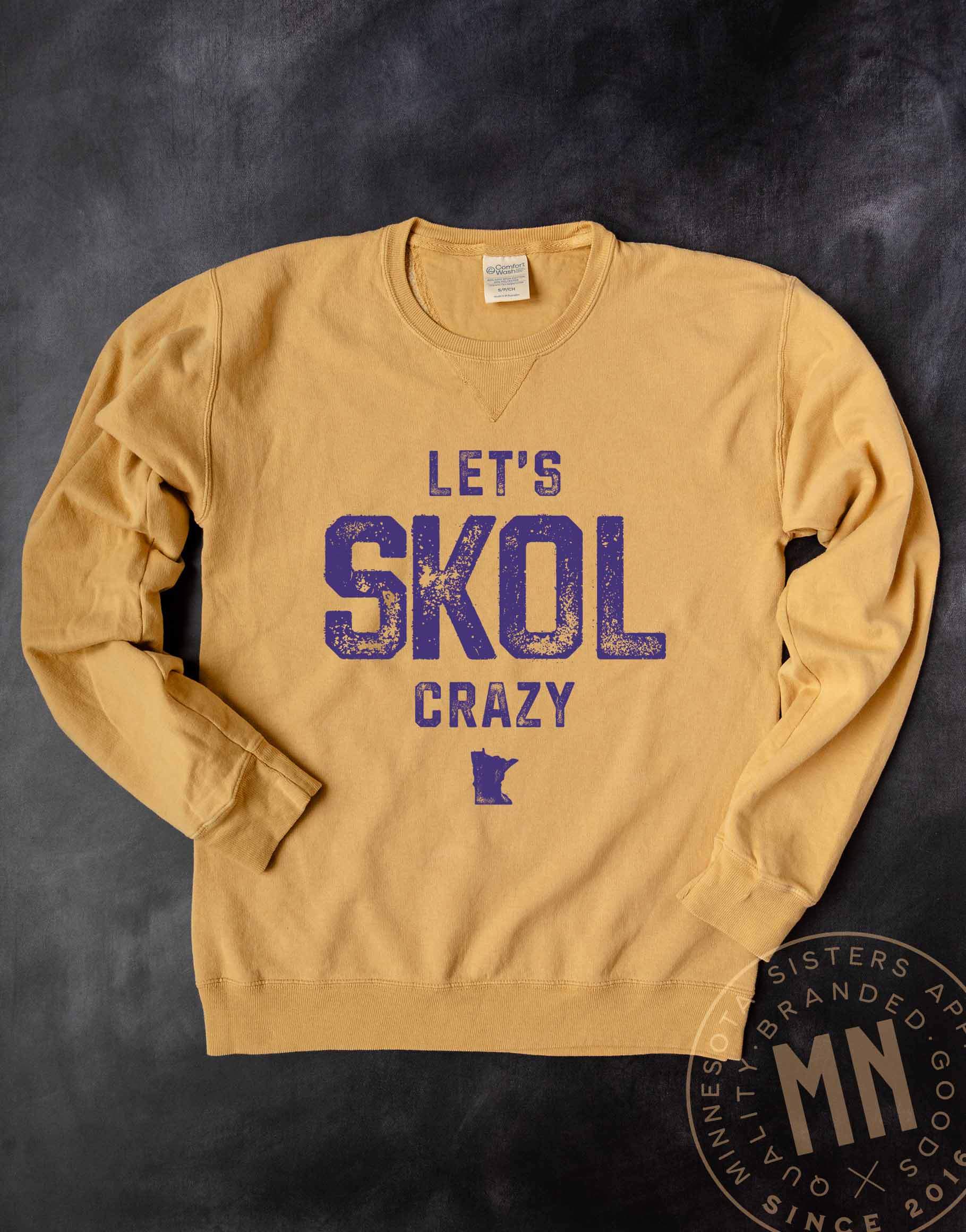 Let's SKOL Crazy Crewneck Sweatshirt - Minnesota Fan Gear